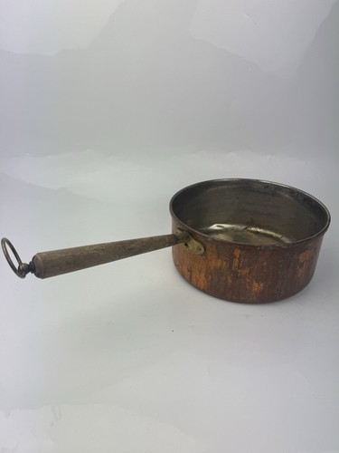 Vintage copper pan - vintage, wooden