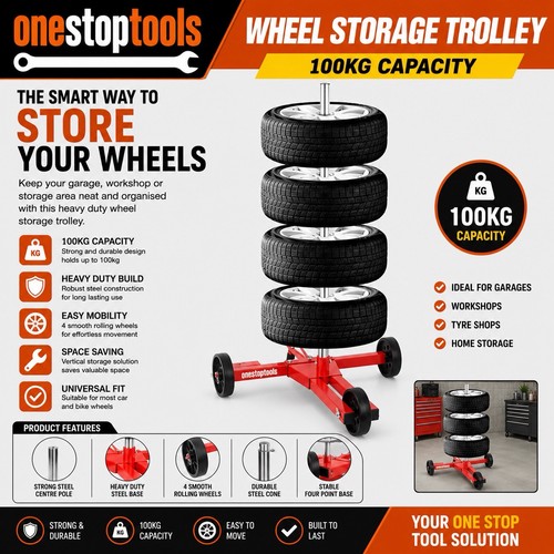 Wheel storage trolley 100kg - storage,