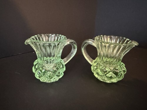 Bagley green glass - bagley, creamers