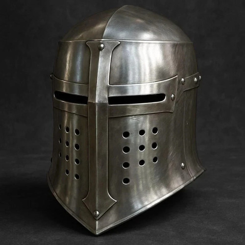 Medieval great helmet crusader - helmet,