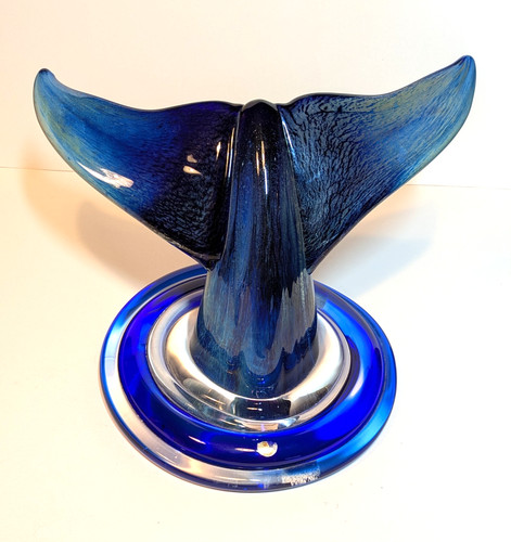Huge murano glass whale tail - glass,