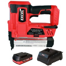 Excel 18V 2nd Fix Brad Nailer Stapler Nail Gun with 1 x 2.0Ah Battery & Charger