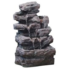 Serenity Cascading Rockfall Water feature Self Contained LED Lights 45.5cm Tall