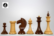 1950s Soviet Latvian Reproduced Chess Pieces Only Set- Weighted Golden Rosewood
