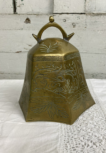 Tibetan brass temple bell - brass,