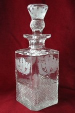 Edinburgh Crystal Thistle Pattern - Spirit Decanter - signed