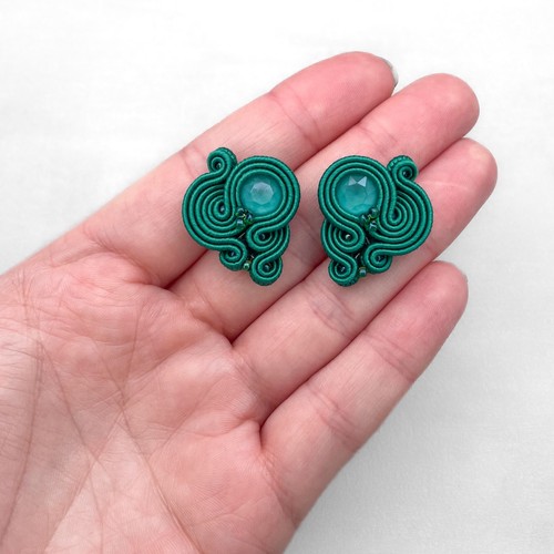 Unique dark emerald soutache - unique,