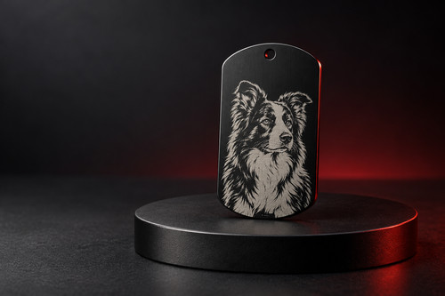 Black stainless steel engraved - stainless,