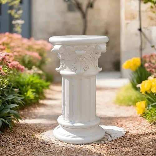 White roman column pedestal - white,