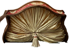 ANTIQUE FRENCH BED CANOPY CIEL DE LIT NAPOLEON III AUBUSSON BROCADE 1850 - 90