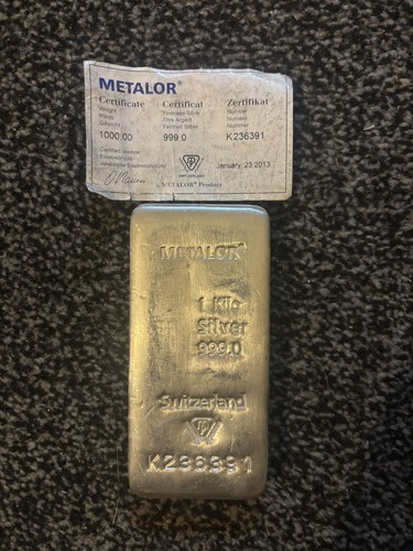 Metalor silver bullion - silver,