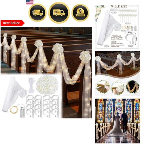 Wedding pew decorations - decorations, set