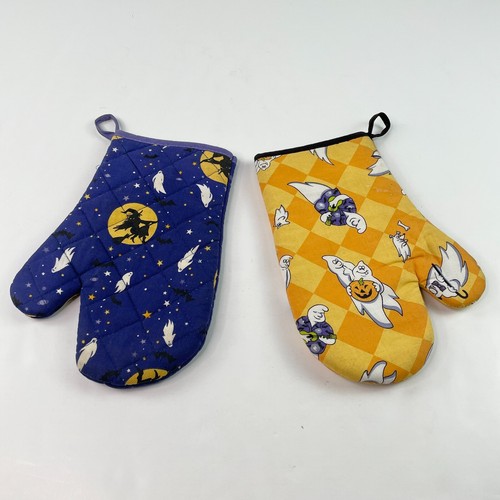 Vintage halloween oven mitts - vintage,