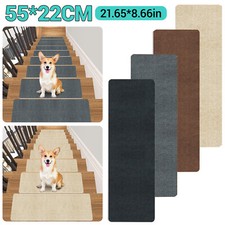 Carpet Stair Tread Pads Anti-Slip Staircase Rugs Cover Self Adhesive Mat 55*22cm