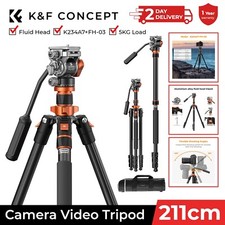 K&F Concept 211cm Camera Video Tripod Aluminum with Fluid Head 5KG Load FH-03