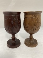 Vintage 2 Wooden Goblets