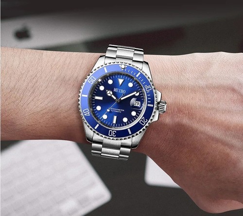 Blue dial silver strap - dial,