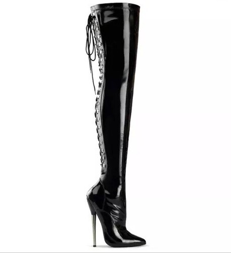Devious paten leather thigh - paten,