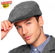 TWEED CHECK FLAT CAP VINTAGE