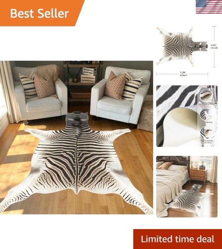 Zebra rug faux hide - faux,