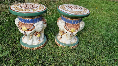 Vintage ceramic elephant large - ceramic,