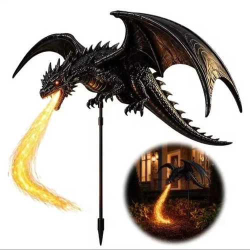 Solar dragon fire garden light - dragon,