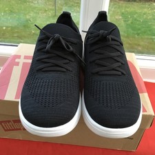 Fitflop Ladies Super Q Knit Slip-on Laced Sneaker Size UK 6.5 (EU 40) Black BNIB