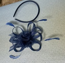 Navy Blue Flower Feather