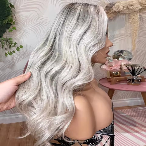 Balayage grey full - balayage, lace