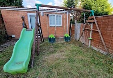 Little Tikes Wooden Frame with Slide x2 Swings And Climbing Rope