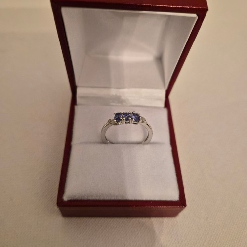 Premium tanzanite trilogy ring - premium,