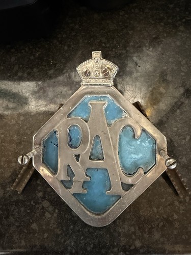 Vintage rac car grille badge - rac,