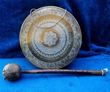 Large Brass Dinner Gong and Striker