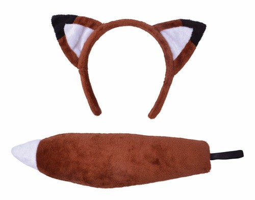 Brown fox ears tail set - brown,