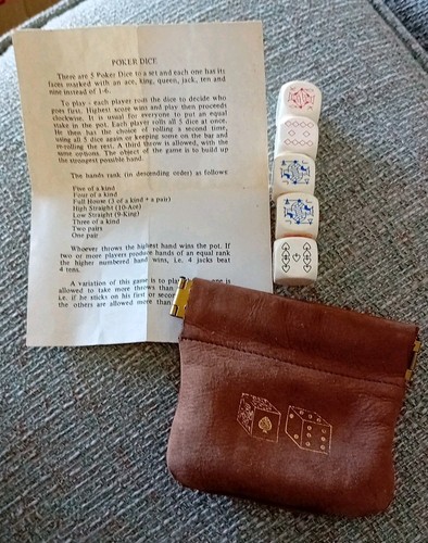 Vintage poker dice set - dice, in