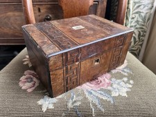 Antique Inlaid Wooden Work Box for Restoration