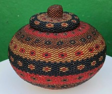 African beadwork basket - african,