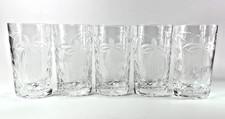Royal Brierley "Fuchsia" Crystal High Ball Glasses Set of Five 4 3/4" Tall-10oz