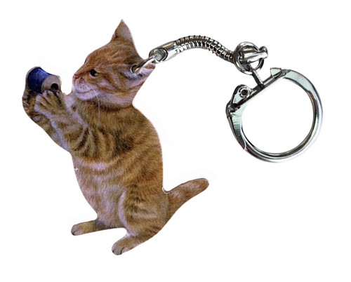 Ginger kitten keyring - kitten,