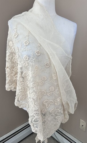 Antique embroidered floral - antique,
