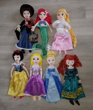 7 x DISNEY STORE PRINCESS PLUSH - DOLL BUNDLE snow white RAPUNZEL merida ARIEL