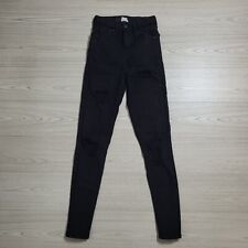 Topshop W26 L32 Black Ripped Distressed Skinny Jamie Jeans High Waisted 