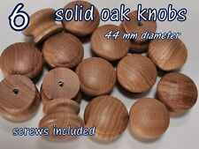 Set 6 Wooden Oak Knobs Handle