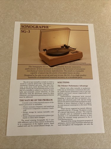 Conrad johnson sonographe 3 - sonographe, sg-3
