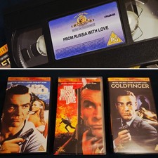 007 James Bond VHS Joblot X3 Retro Collectible Vintage Films Movies