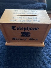 Vintage Wooden Telephone Money