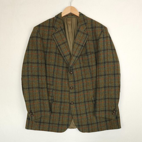 Harris tweed jacket 46r olive - jacket,