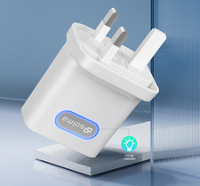 UK 3 Pin Dual USB Plug Adapter