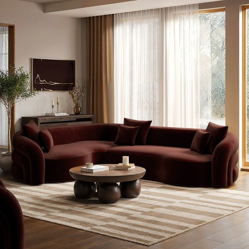 Deep red velvet left hand - red,