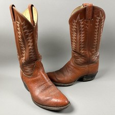 Tony Lama Boots Mens Size 10.5 D Brown Leather Western Cowboy Round Toe 8057